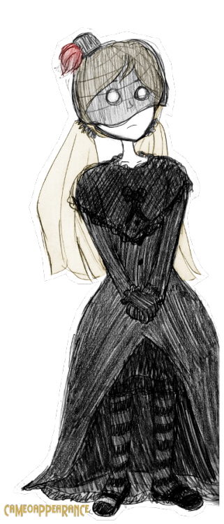 Wendy in a slightly different puppetmaster outfit than before