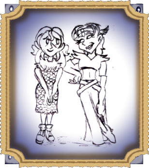 cecelia n jenny in triumphant clothes.png