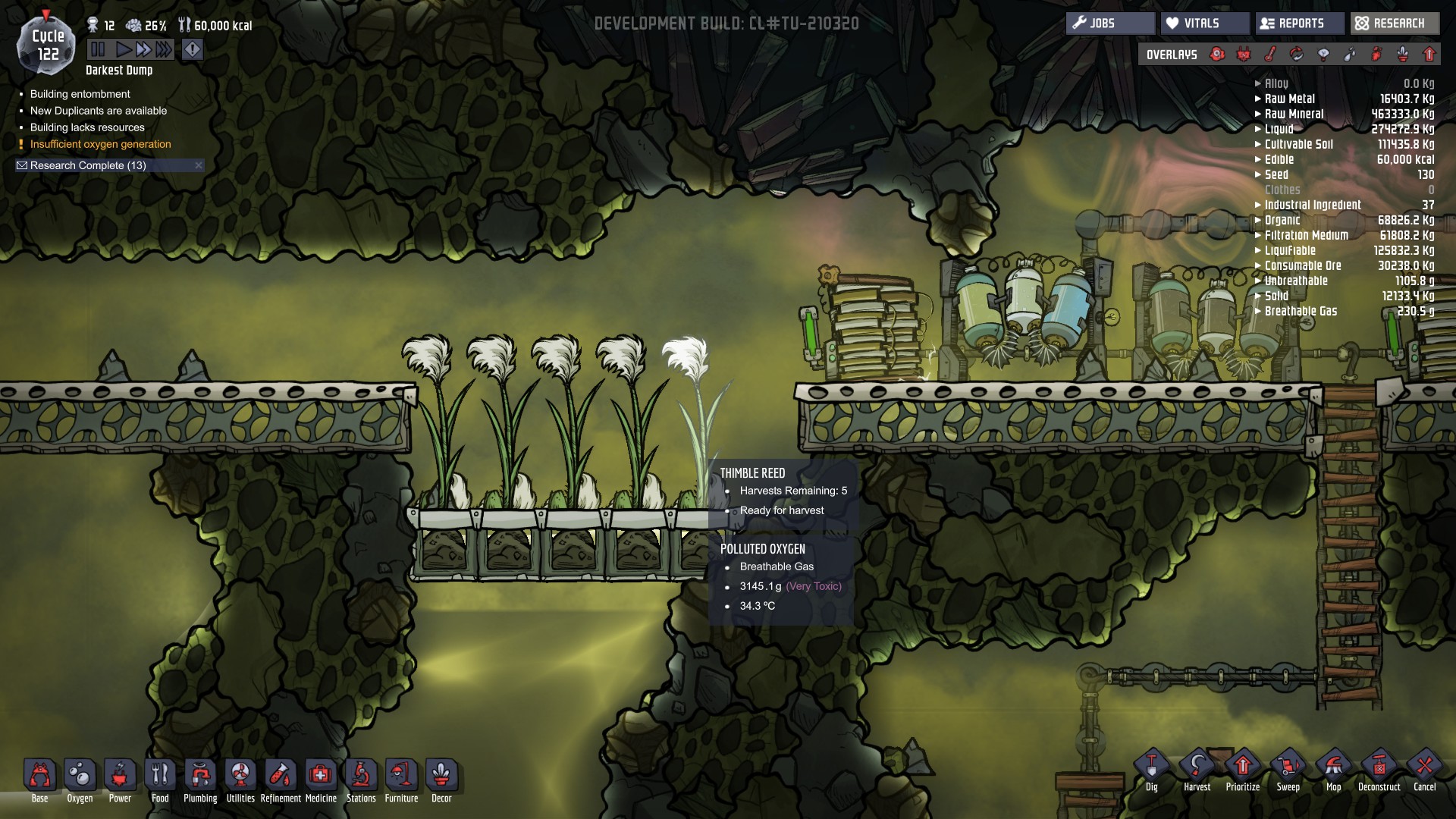 [Thermal Update] Unlimited harvests from Thimble Reed Oxygen Not Included Klei Entertainment