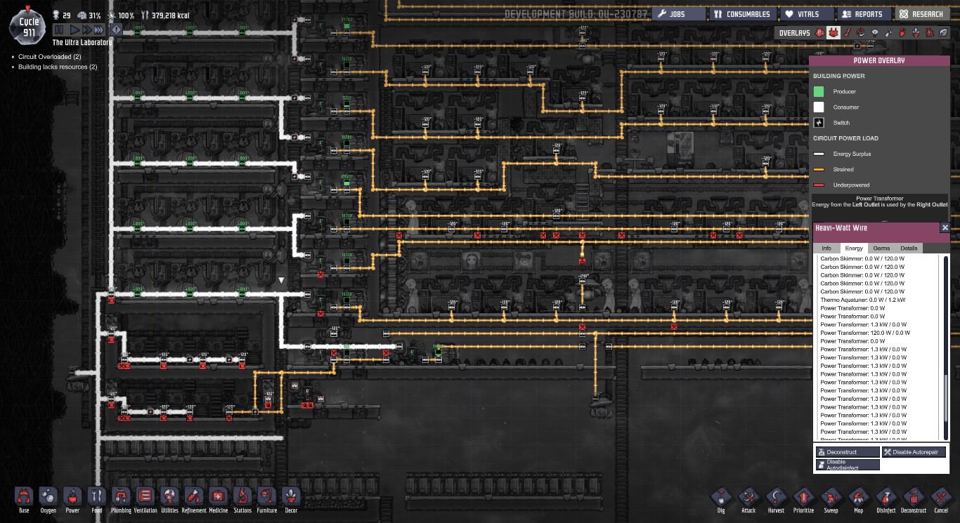 960w circuits on power transformers Oxygen Not Included Klei