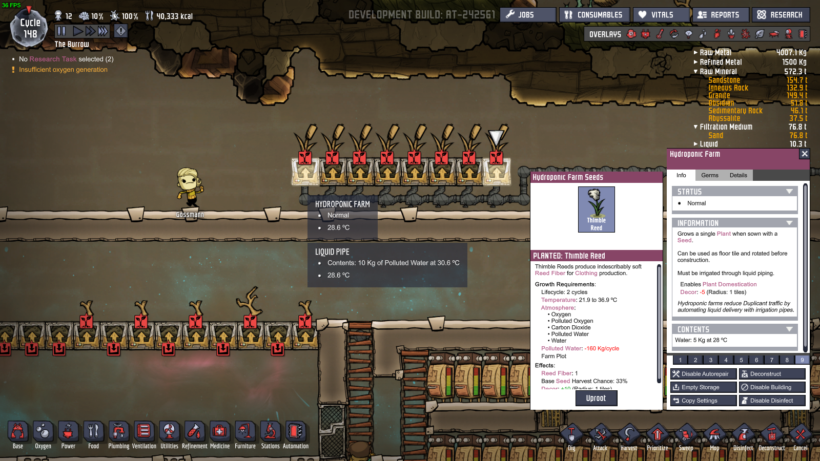 Trying to grow Thimble Reeds [Oxygen Not Included] General Discussion Klei Entertainment