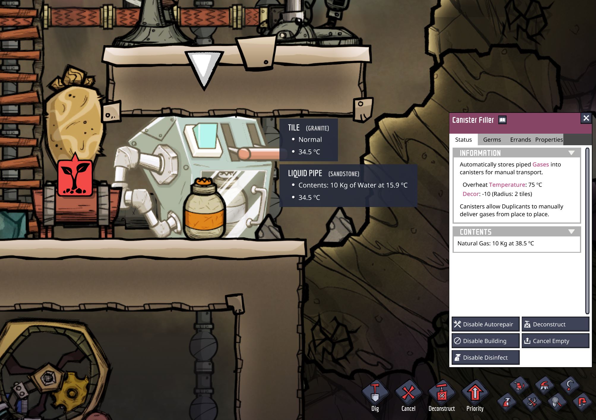 Canister Filler lacks a selectable priority Oxygen Not Included