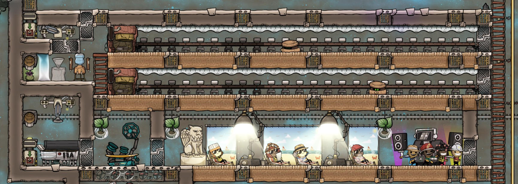 Great Hall Design Max Room Size Serves 48 Dupes Sweepy Friendly Oxygen Not Included General Discussion Klei Entertainment Forums