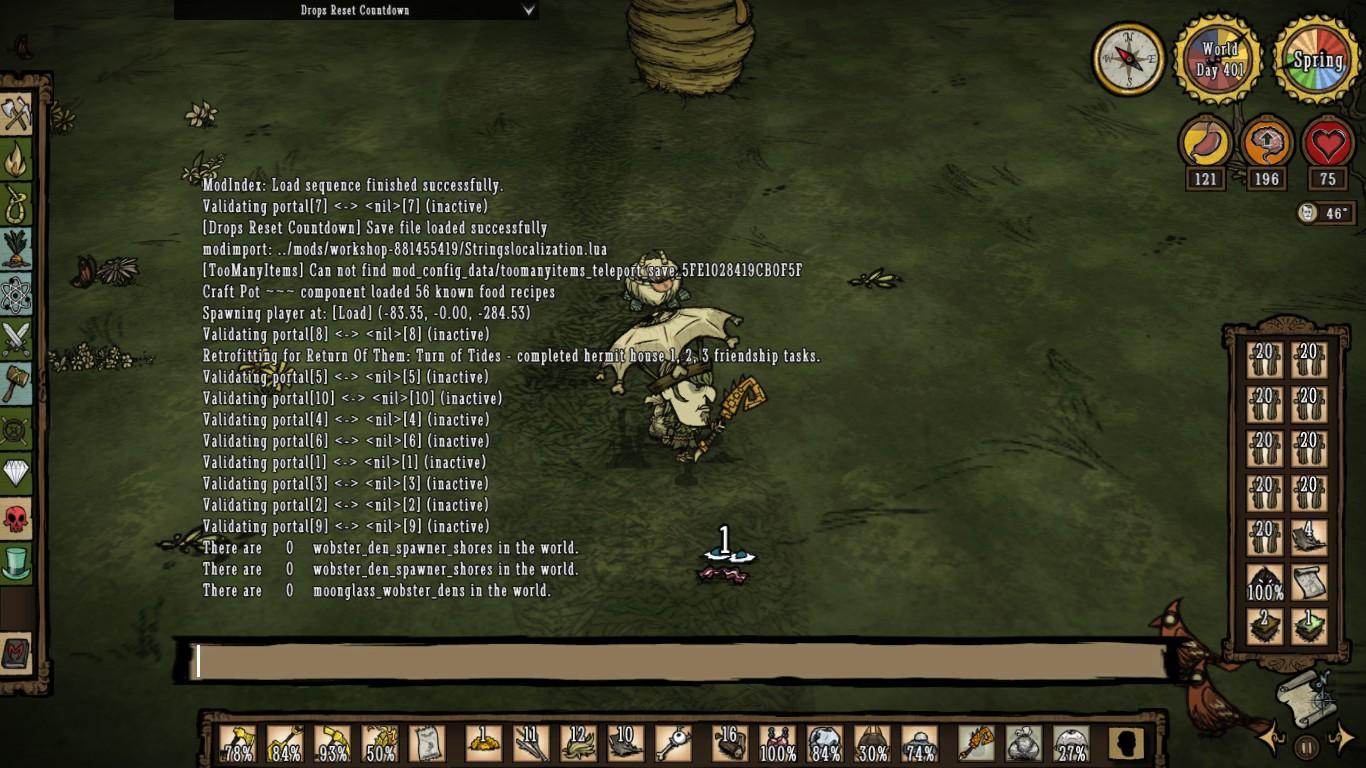 Moon Wobster Dens didn't spawn on my retrofitted world - Don't Starve