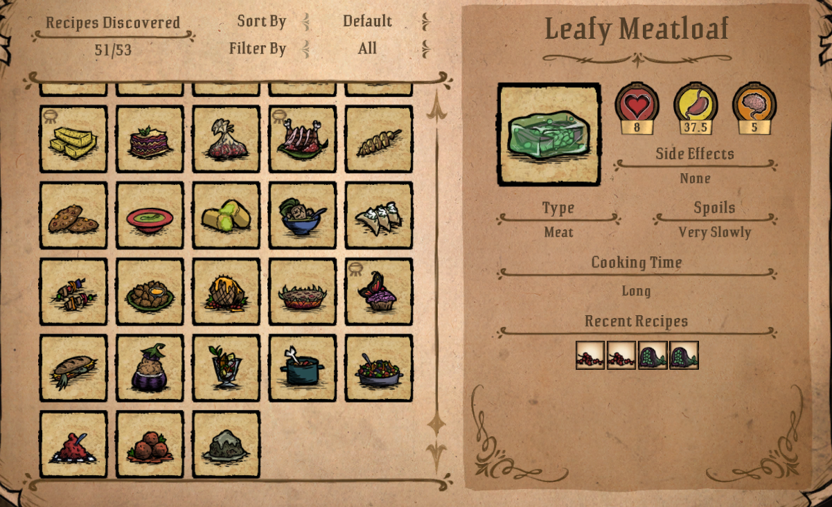 cook book last 2 recipes. [Don't Starve Together] General Discussion
