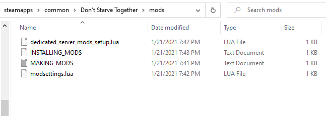 No mods in folder
