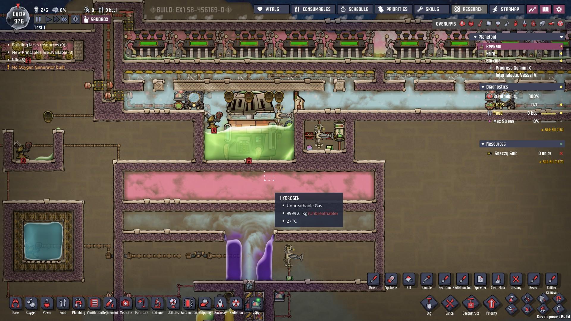Gas Vent Overpressure bug. Oxygen Not Included Spaced Out! Klei