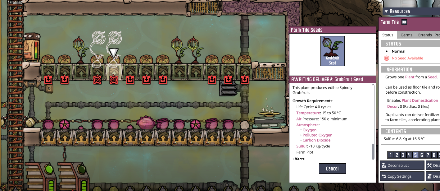 Seed Unavailable to plant Oxygen Not Included Spaced Out! Klei