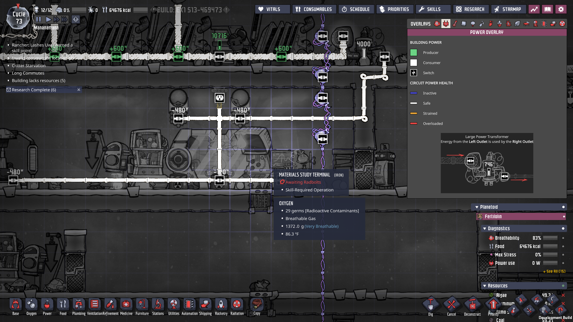 (Help!) Materials Study Terminal not collecting Radbolts [Oxygen Not