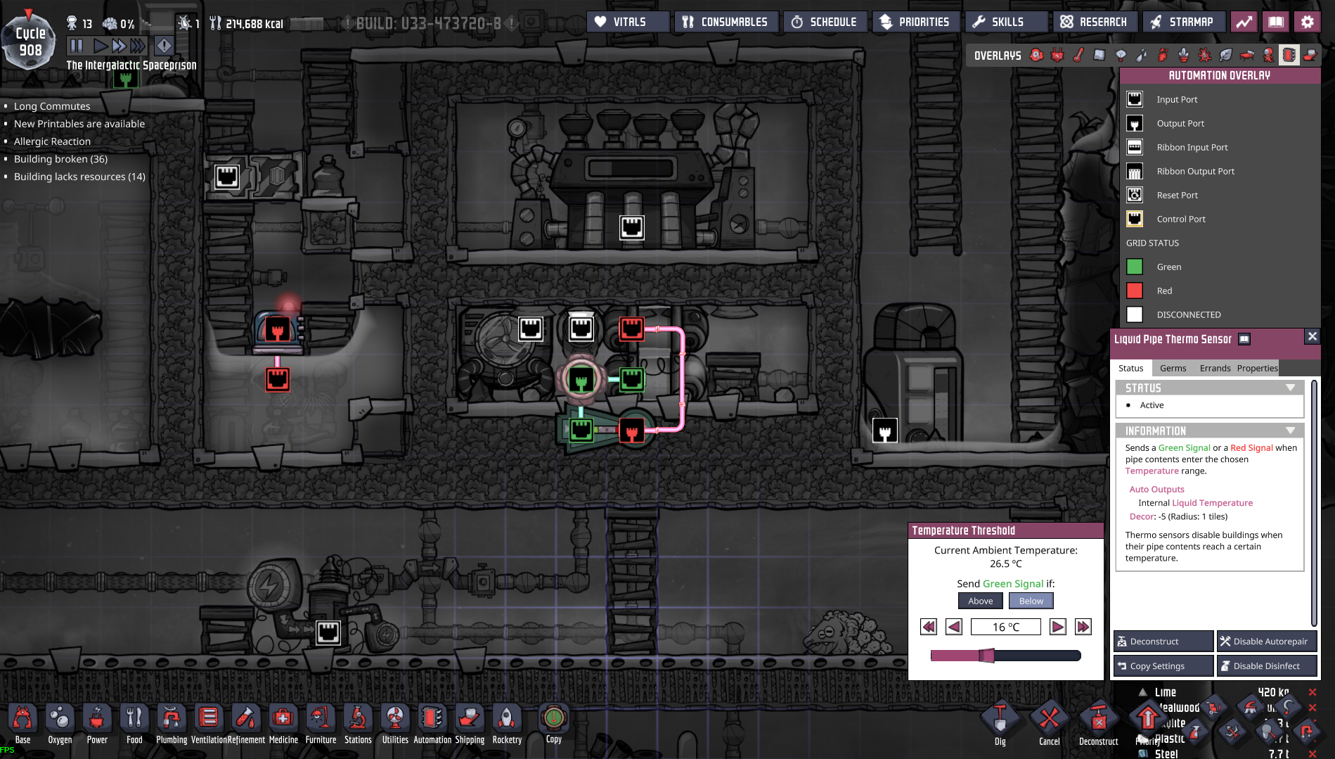 Liquid pipe thermo sensor does not update its logic state Oxygen Not