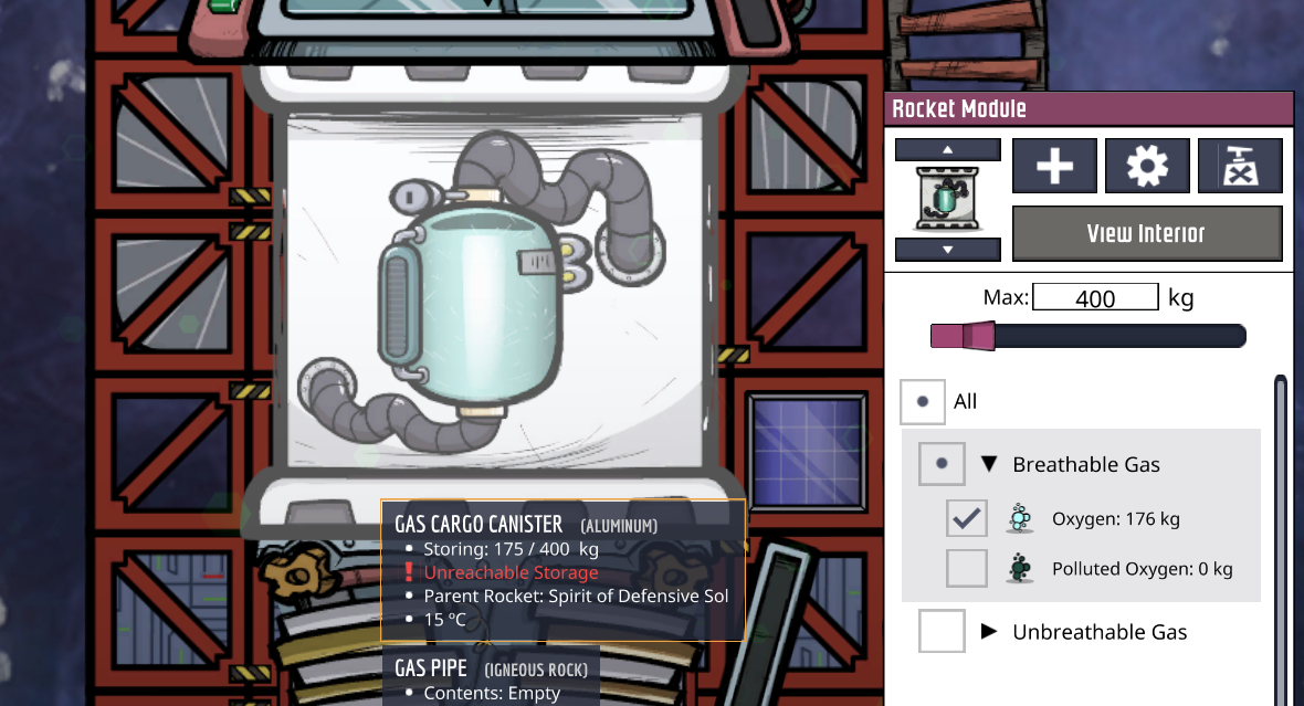 Gas Cargo Canister accepting gas over the set limit Oxygen Not