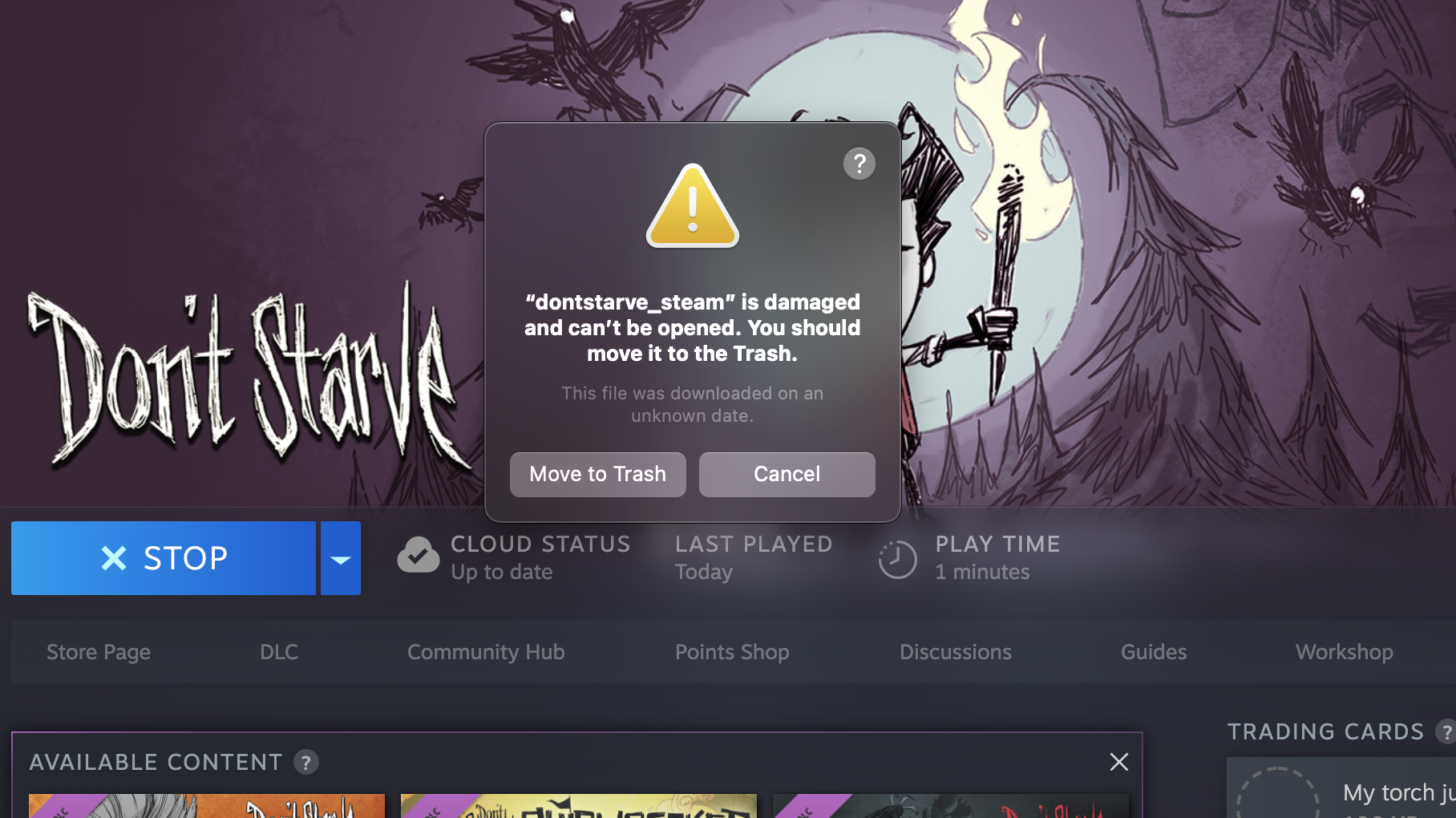Don t Starve Won t Start On Macbook M1 Don t Starve Bug Tracker Klei Entertainment Forums