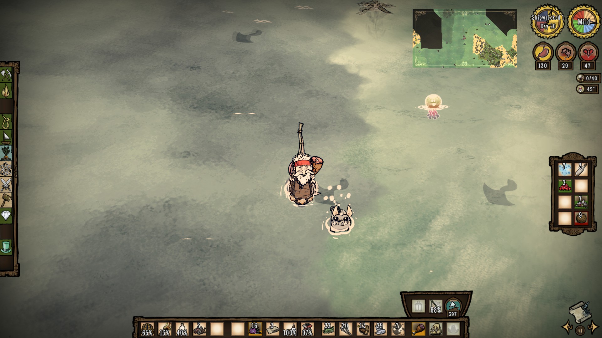 Swordfish chased a dogfish out of spawner zone for days Don't Starve