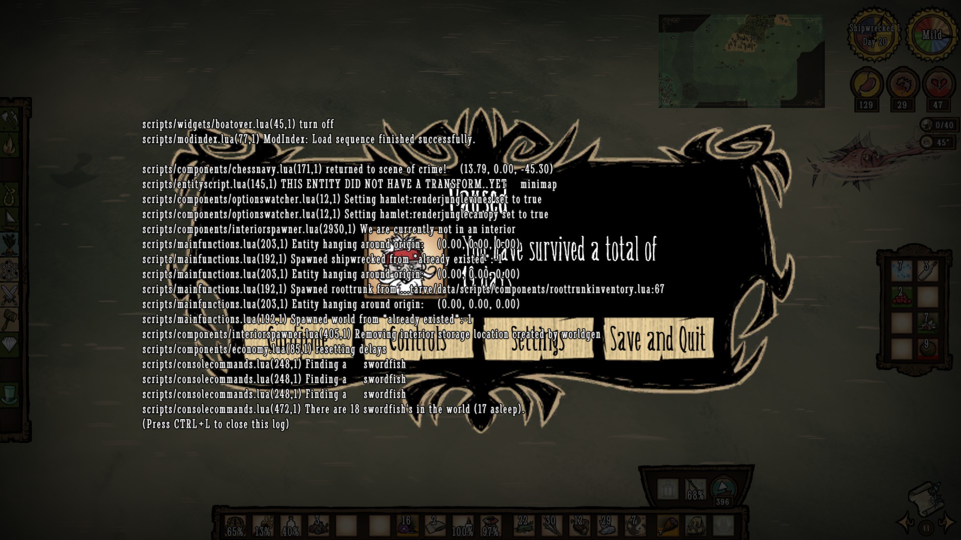 Swordfish chased a dogfish out of spawner zone for days Don't Starve