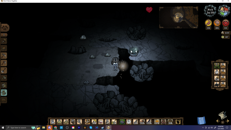 Rock lobster floating in abyss - Don't Starve Together - Klei