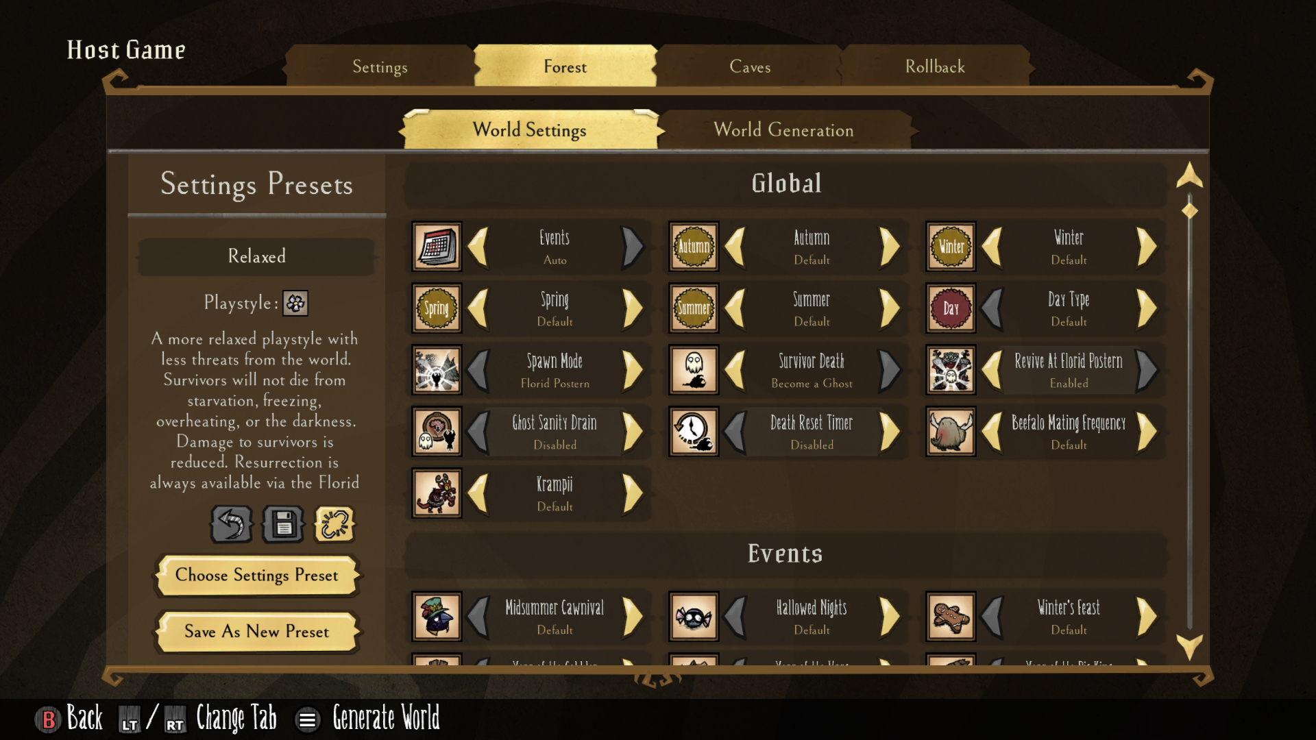Relaxed mode not working on Xbox One - Don&rsquo;t Starve Together 