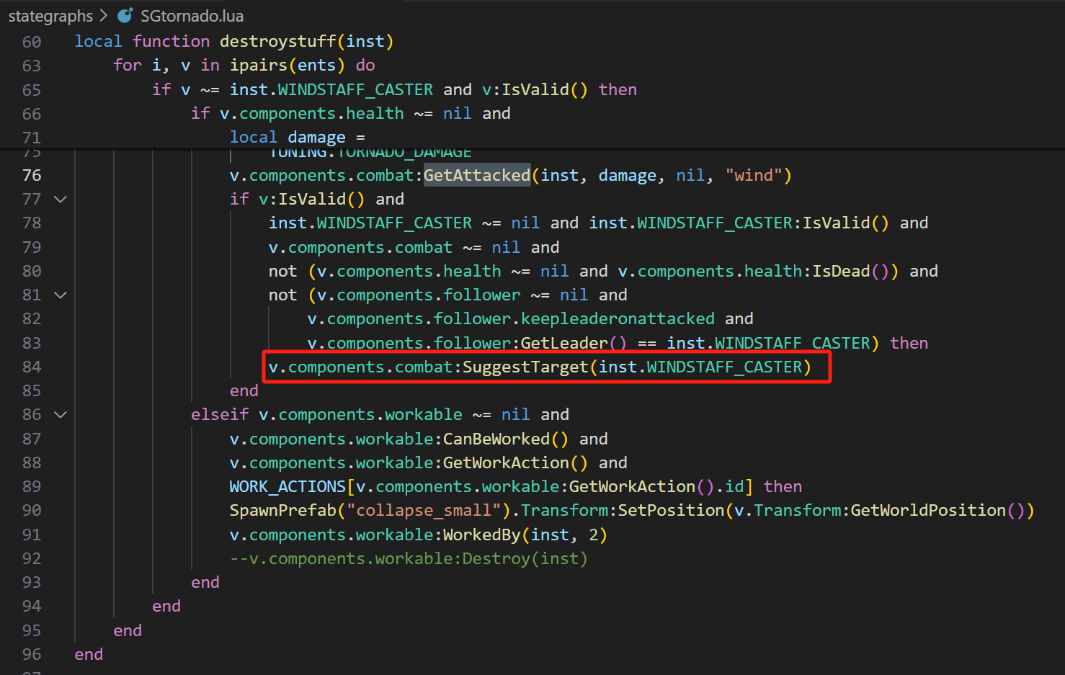 Staff tornado not working correctly on creatures with ShareTarget - Don