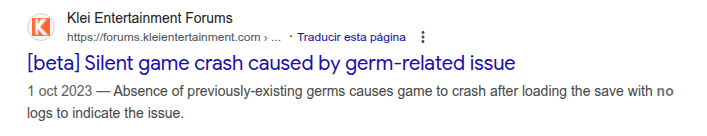 [beta] Silent game crash caused by germ-related issue